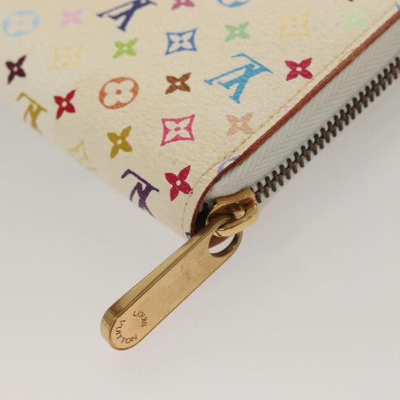 LOUIS VUITTON Monogram Multicolor Zippy Wallet White M60241 LV Auth 131100