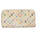LOUIS VUITTON Monogram Multicolor Zippy Wallet White M60241 LV Auth 131100-2