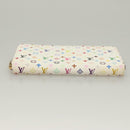 LOUIS VUITTON Monogram Multicolor Zippy Wallet White M60241 LV Auth 131100-7