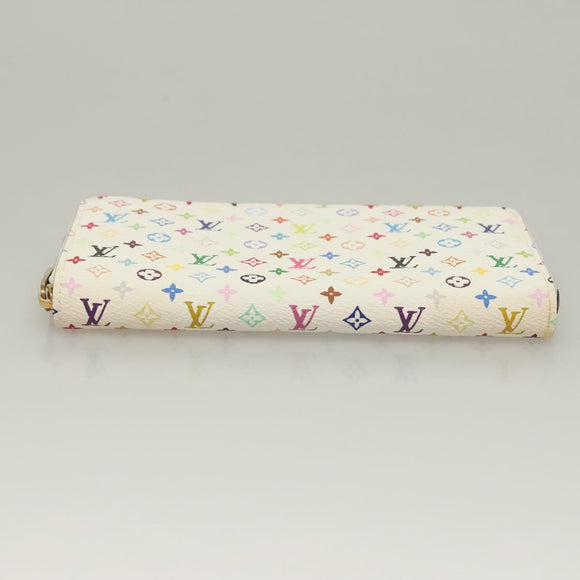 LOUIS VUITTON Monogram Multicolor Zippy Wallet White M60241 LV Auth 131100