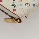 LOUIS VUITTON Monogram Multicolor Zippy Wallet White M60241 LV Auth 131100-14