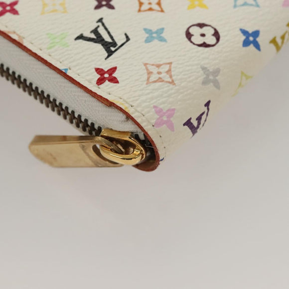 LOUIS VUITTON Monogram Multicolor Zippy Wallet White M60241 LV Auth 131100