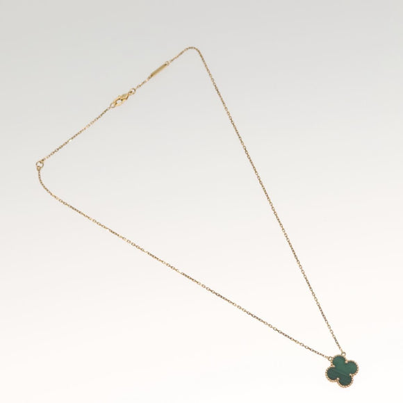 Van Cleef & Arpels Malachite Vintage Alhambra Necklace 18K gold 750 Auth 131108M