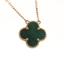 Van Cleef & Arpels Malachite Vintage Alhambra Necklace 18K gold 750 Auth 131108M-3