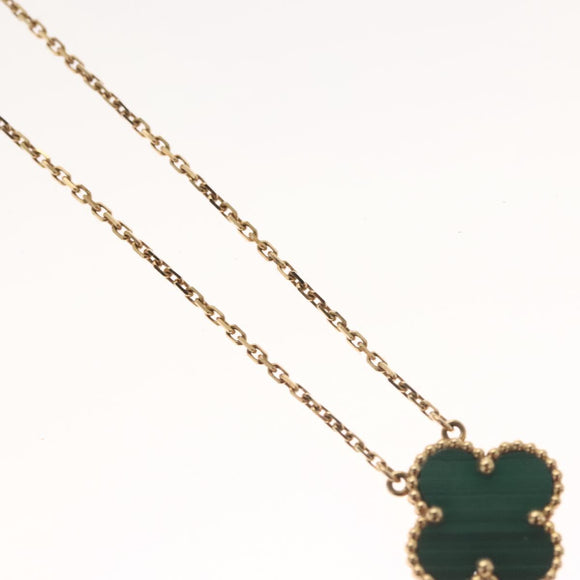 Van Cleef & Arpels Malachite Vintage Alhambra Necklace 18K gold 750 Auth 131108M