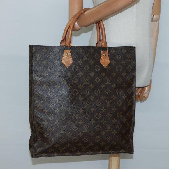 LOUIS VUITTON Monogram Sac Plat Hand Bag M51140 LV Auth 131110