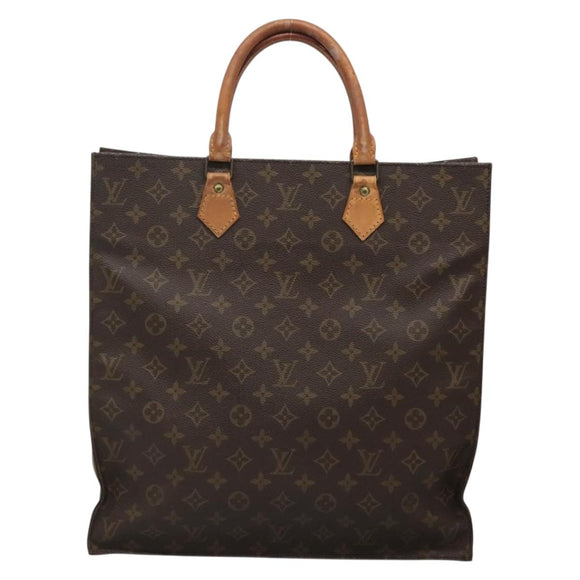 LOUIS VUITTON Monogram Sac Plat Hand Bag M51140 LV Auth 131110