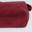 CHANEL Shoulder Bag Suede Pink Gold CC Auth 131120-14