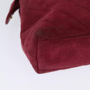 CHANEL Shoulder Bag Suede Pink Gold CC Auth 131120-15