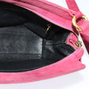 CHANEL Shoulder Bag Suede Pink Gold CC Auth 131120-19