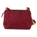 CHANEL Shoulder Bag Suede Pink Gold CC Auth 131120-2