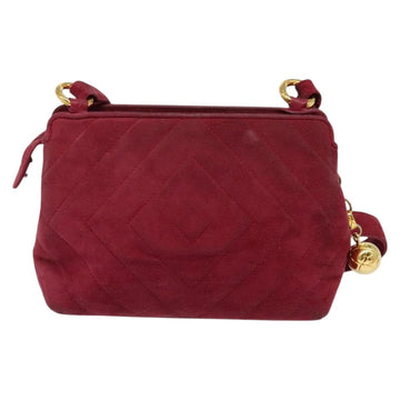 CHANEL Shoulder Bag Suede Pink Gold CC Auth 131120 - 0