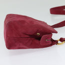 CHANEL Shoulder Bag Suede Pink Gold CC Auth 131120-4