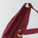 CHANEL Shoulder Bag Suede Pink Gold CC Auth 131120-6