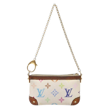 LOUIS VUITTON Multicolor Pochette Mira PM Hand Bag White M60096 LV Auth 131122 - 0