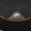 Christian Dior Honeycomb Canvas Shoulder Bag PVC Black Gold Auth 131125-14