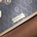 Christian Dior Honeycomb Canvas Shoulder Bag PVC Black Gold Auth 131125-16