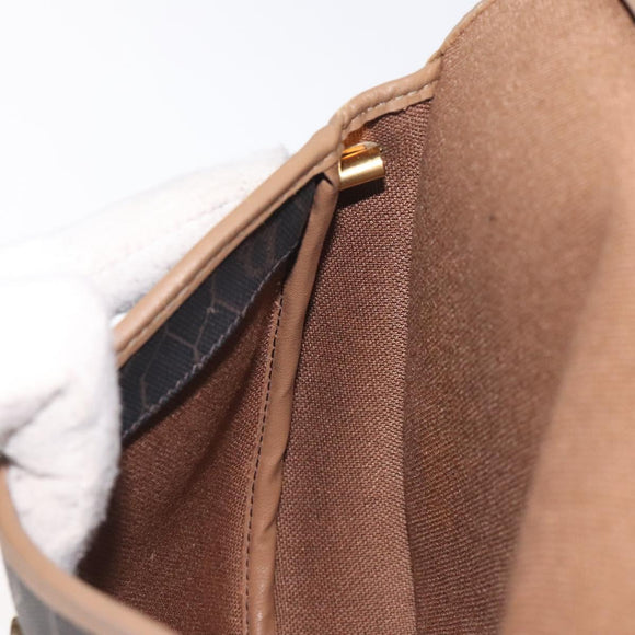 Christian Dior Honeycomb Canvas Shoulder Bag PVC Black Gold Auth 131125