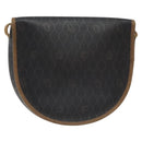 Christian Dior Honeycomb Canvas Shoulder Bag PVC Black Gold Auth 131125-3