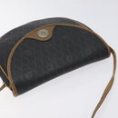 Christian Dior Honeycomb Canvas Shoulder Bag PVC Black Gold Auth 131125-6