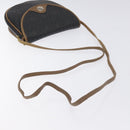 Christian Dior Honeycomb Canvas Shoulder Bag PVC Black Gold Auth 131125-7