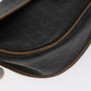 Christian Dior Honeycomb Canvas Shoulder Bag PVC Black Gold Auth 131127-15