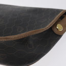 Christian Dior Honeycomb Canvas Shoulder Bag PVC Black Gold Auth 131127-16