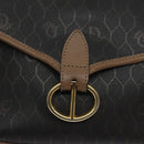 Christian Dior Honeycomb Canvas Shoulder Bag PVC Black Gold Auth 131127-17