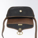 Christian Dior Honeycomb Canvas Shoulder Bag PVC Black Gold Auth 131127-11
