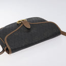 Christian Dior Honeycomb Canvas Shoulder Bag PVC Black Gold Auth 131127-6