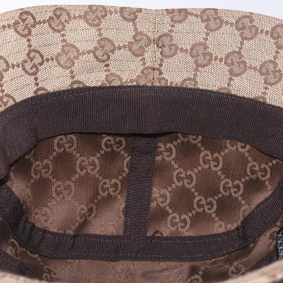 GUCCI GG Canvas Bucket Hat L Beige Auth 131132