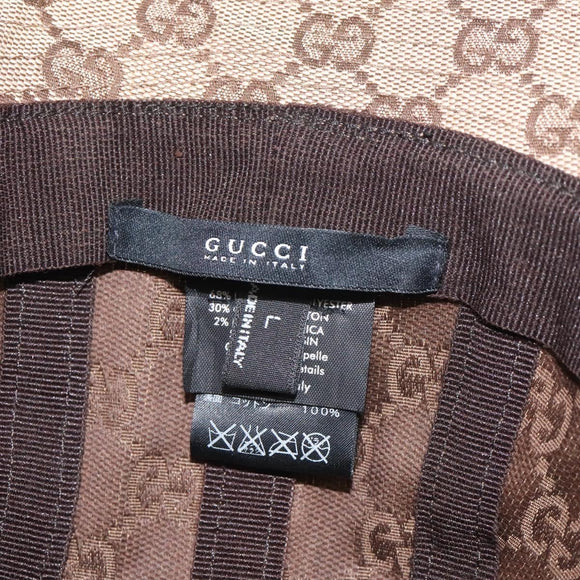 GUCCI GG Canvas Bucket Hat L Beige Auth 131132