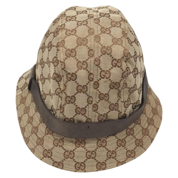 GUCCI GG Canvas Bucket Hat L Beige Auth 131132