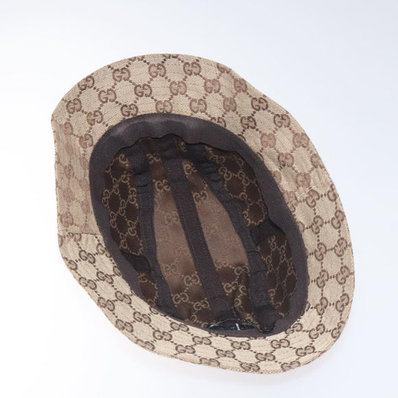 GUCCI GG Canvas Bucket Hat L Beige Auth 131132