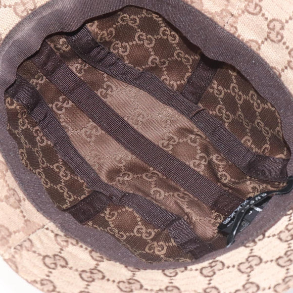 GUCCI GG Canvas Bucket Hat L Beige Auth 131132