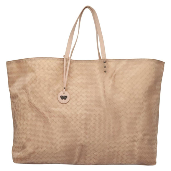 BOTTEGA VENETA Tote Bag Nylon Beige Auth 131133