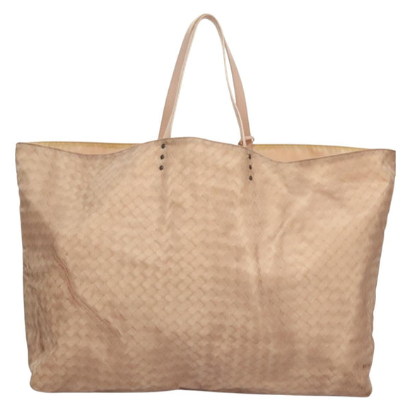 BOTTEGA VENETA Tote Bag Nylon Beige Auth 131133
