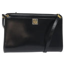 Christian Dior Shoulder Bag Leather Black Gold Auth 131135-1