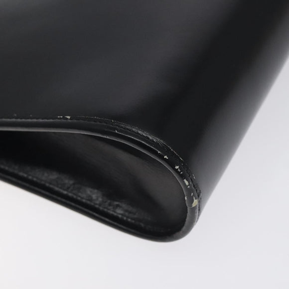 Christian Dior Shoulder Bag Leather Black Gold Auth 131135