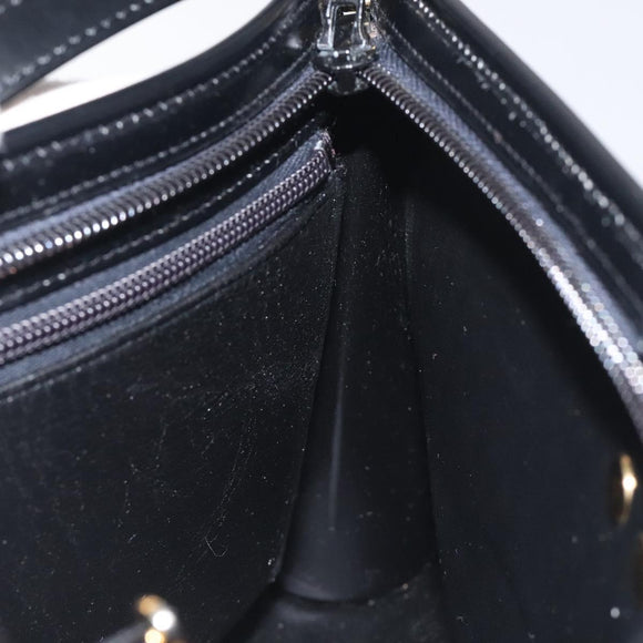 Christian Dior Shoulder Bag Leather Black Gold Auth 131135