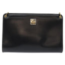 Christian Dior Shoulder Bag Leather Black Gold Auth 131135-13