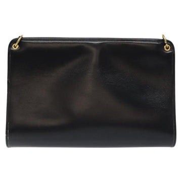 Christian Dior Shoulder Bag Leather Black Gold Auth 131135 - 0