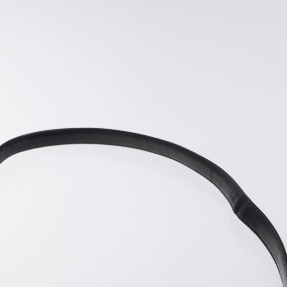 Christian Dior Shoulder Bag Leather Black Gold Auth 131135