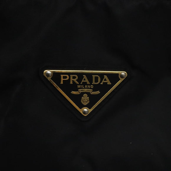 PRADA Tote Bag nylon metal Black Gold Auth 131136