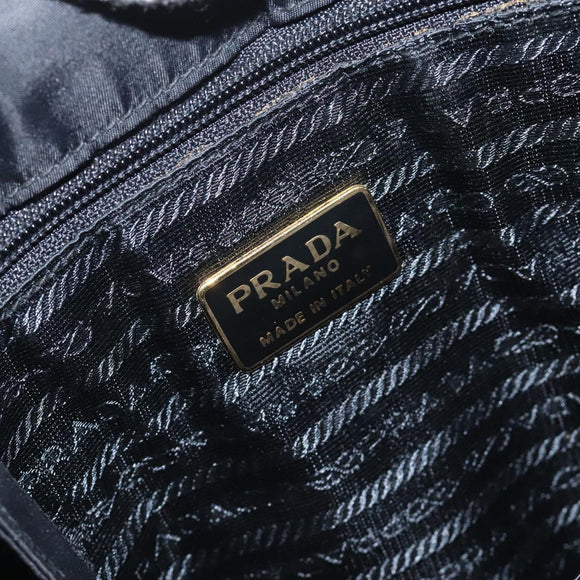 PRADA Tote Bag nylon metal Black Gold Auth 131136