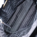 PRADA Tote Bag nylon metal Black Gold Auth 131136-16