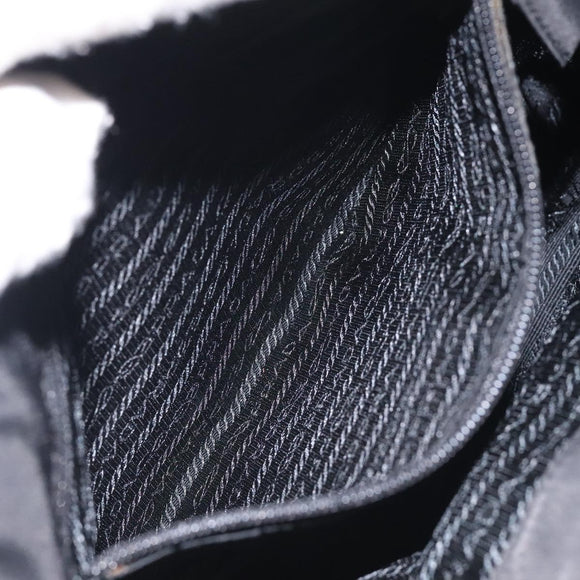 PRADA Tote Bag nylon metal Black Gold Auth 131136