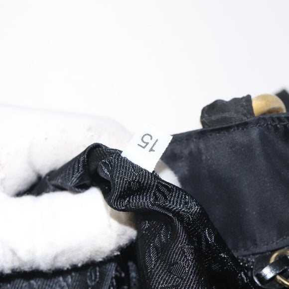 PRADA Tote Bag nylon metal Black Gold Auth 131136