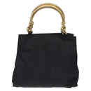 PRADA Tote Bag nylon metal Black Gold Auth 131136-3