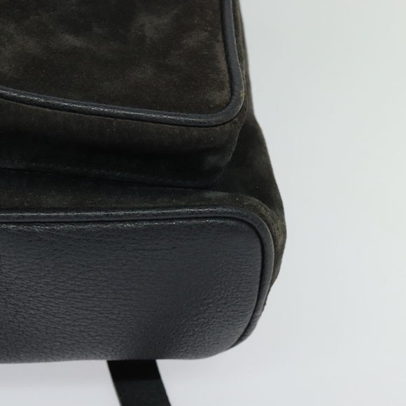 GUCCI Bamboo Backpack Suede Black Gold 003 2058 0016 Auth 131139